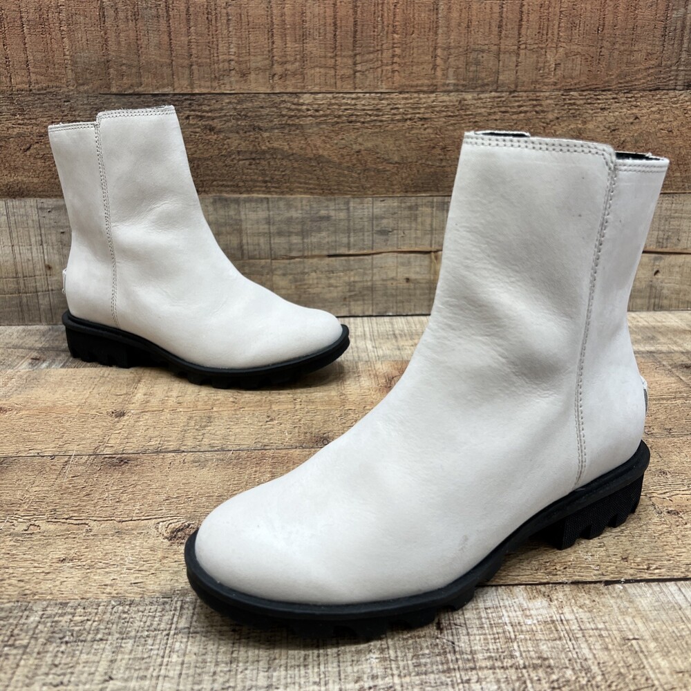 Sorel Waterproof Womens Side Zip Mid Ankle Booties Leather Size 5